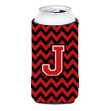 Litera J Chevron Black and Red Tall Boy Izsolator Izsolator Hugger CJ1047-JTBC
