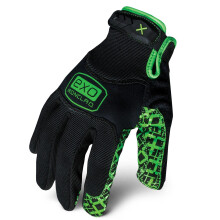 Luvas de Trabalho Ironclad EXO GRIP PRETAS, Preto & Verde, Pequeno, Pacote de 1