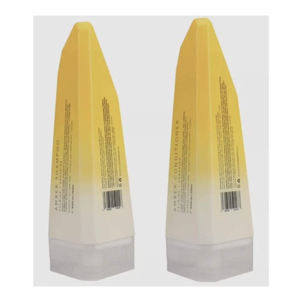 CRYSTAL EARTH Amber Shampoo & Conditioner 250ml Sulphate Silicone - TWIN PACK