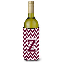 Litera Z Chevron Maroon ?i White Bottle Beaverage Izsolator Hugger CJ1051-Zliterk