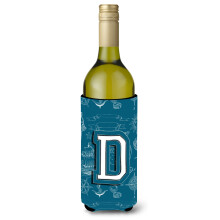 Litera D Sea Doodles Alfabet Ini?ial Vin Vin Beava Izolator Hugger CJ2014-Dliterk