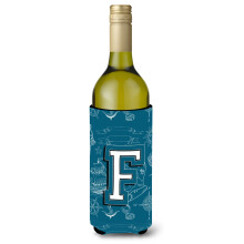 Litera f Sea Doodles Alfabet Ini?ial Vin Vin Beava Izolator Hugger CJ2014-Fliterk