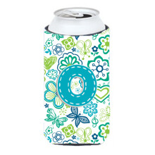 Litera O Flori ?i Fluturi Teal Albastrul Baie?el nalt Baut Izolator Hugger CJ2006-OTBC