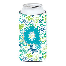 Scrisoare Q Flori ?i fluturi Teal Blue Baie?el nalt Baut Izolator Hugger CJ2006-QTBC