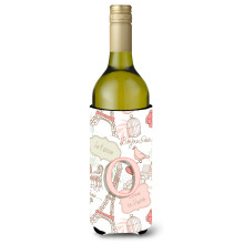 Scrisoare o dragoste n Paris Pink Wine Bottle Beaverage Izsolator Hugger CJ2002-Oliterk