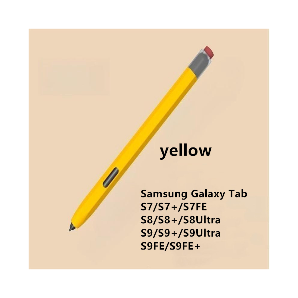 (S7 ) Silicone Pencil Case Tablet Touch Stylus Pen Cover Yellow 976662335128