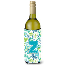 Psmeno Z Kvetiny a motli Teal Blue Lhev na vno Npojov izoltor Hugger CJ2006-ZLITERK