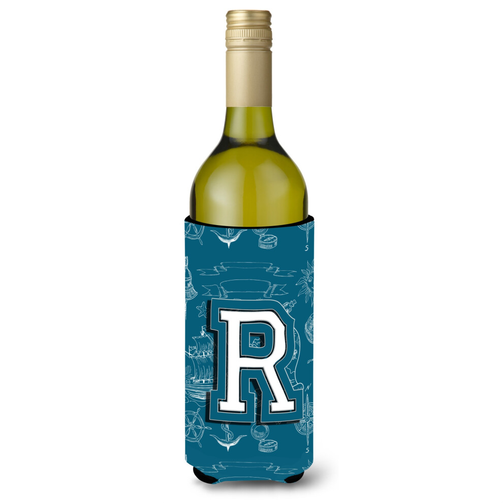 Isolateur Pour Bouteille De Vin, Lettre R, Motif Gribouillis Marins, Initiales De L'alphabet, CJ2014-RLITERK-image