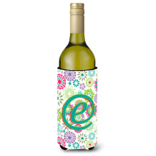 Litera e flori roz teal verde de vinuri ini?iale bauturi izolatoare Hugger CJ2011-Eliterk