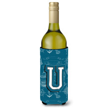 Litera U Sea Doodles Alfabet Vin Ini?ial Vin Beava Izzolator Hugger CJ2014-Uliterk