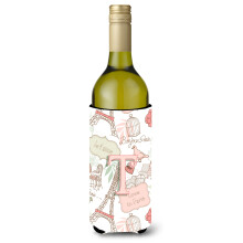 Litera t Love in Paris Pink Wine Bottle Beaverage Izsolator Hugger CJ2002-Tliterk