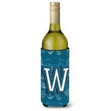 Litera W Sea Doodles Alfabet Ini?ial Vin Bottic Baut Izolator Hugger CJ2014-Wliterk