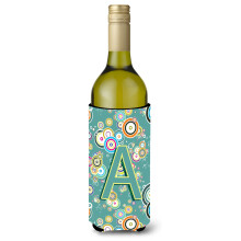 Litera A Circle Circle Teal Alphabet Vin Bottle Botting Beaverage Izsolator Hugger CJ2015-Aliterk