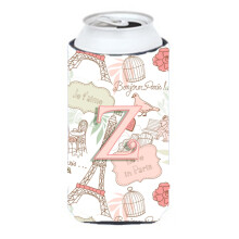 Letter z Love in Paris Pink Pink Tall Boy Baut Izolator Hugger CJ2002-ZTBC
