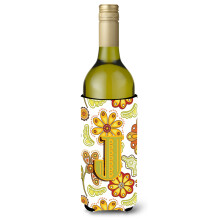 Litera J Mu?tar floral ?i vin verde sticla de bauturi izolatoare Hugger CJ2003-Jliterk