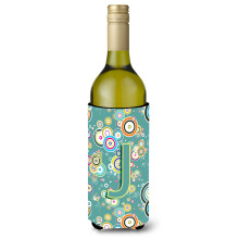 Litera J Circle Circle Teal Alfabet Vin Ini?ial Vin Baut Izolator Hugger CJ2015-Jliterk