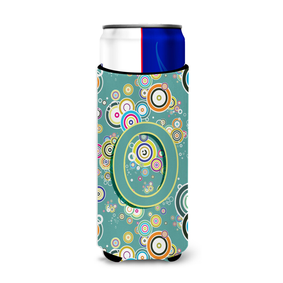 Litera O Kolo Kola Turkusowe Poczatkowe Alfabet Ultra-Napoje Izolatory Napojw Dla Szczuplych Puszek CJ2015-OMUK-image