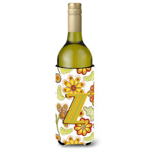 Letter Z Bloemenmosterd en groene wijnfles Drankisolator Hugger CJ2003-ZLITERK