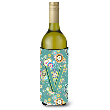 Litera V Circle Circle Teal Alfabet Vin Ini?ial Vin Baut Izolator Hugger CJ2015-Vliterk
