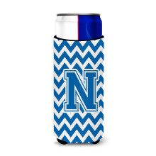 Letter N Chevron Blue en White Ultra-drankisolatoren voor slanke blikjes CJ1056-NMUK