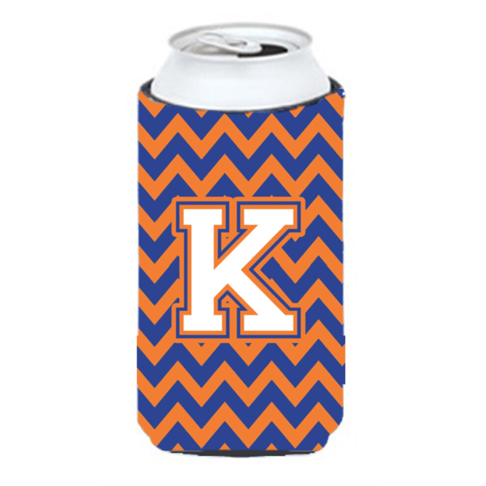 Isolant Pour Boissons Tall Boy, Motif Chevron Bleu Et Orange, Lettre K, CJ1060-KTBC-image