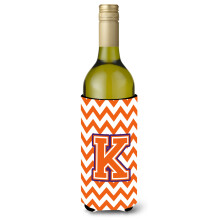 Letter K Chevron Oranje en Regalia Wijnfles Drankisolator Hugger CJ1062-KLITERK