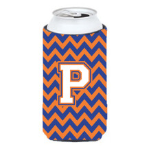 Litera P Chevron albastru ?i portocaliu nalt pentru bauturi izolatoare Hugger CJ1060-PTBC