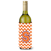Letter S Chevron Orange en Regalia Wijnfles Drankisolator Hugger CJ1062-SLITERK