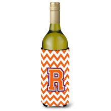 Letter R Chevron Orange en Regalia Wijnfles Drankisolator Hugger CJ1062-RLITERK