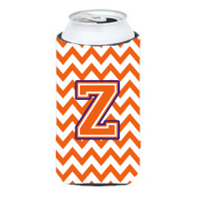 Letter Z Chevron Orange en Regalia Tall Boy Beverage Isolator Hugger CJ1062-ZTBC