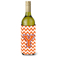 Letter Y Chevron Oranje en Regalia Wijnfles Drankisolator Hugger CJ1062-YLITERK