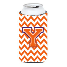 Letter Y Chevron Orange en Regalia Tall Boy Beverage Isolator Hugger CJ1062-YTBC