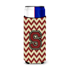 Letter S Chevron Maroon en Gold Ultra-drankisolatoren voor slanke blikjes CJ1061-SMUK