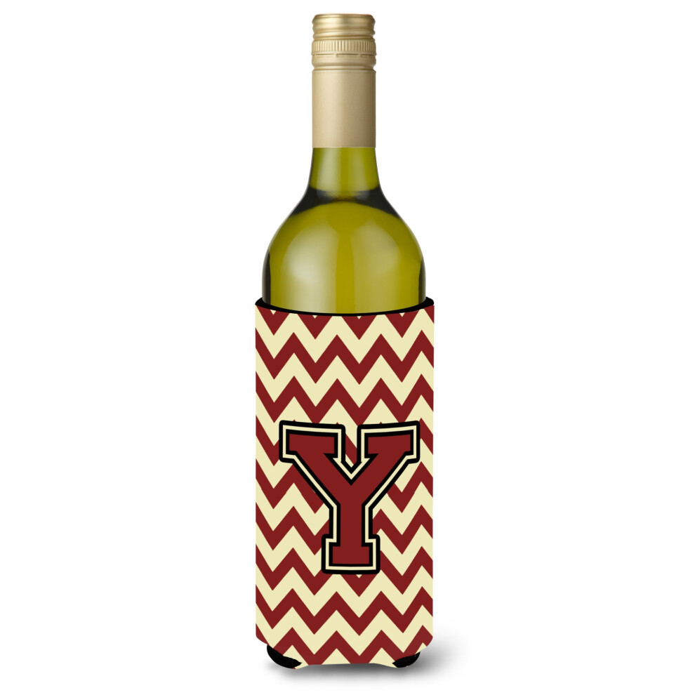 Isolateur Pour Bouteille De Vin, Motif Chevrons Marron Et Or, Lettre Y, CJ1061-YLITERK-image
