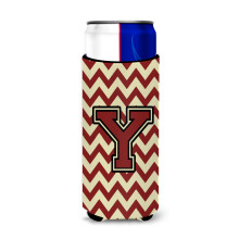 Letter Y Chevron Maroon en Gold Ultra-drankisolatoren voor slanke blikjes CJ1061-YMUK