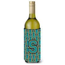 """" Letter s Football Aqua Orange and Marine Blue Blue Buttle Beaverage Izsolator Hugger CJ1063-Sliterk """"