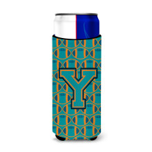 """"Letter Y Football Aqua Orange en Marine Blue Ultra Drankisolatoren voor slanke blikjes CJ1063-YMUK""""