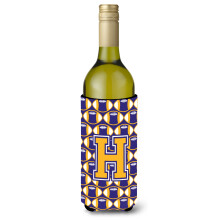 Letter H Voetbal Paars en Goud Wijnfles Drank Isolator Hugger CJ1064-HLITERK
