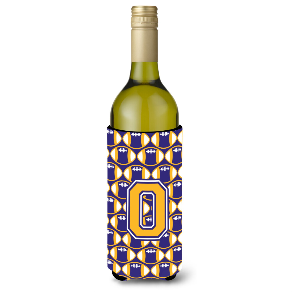 Isolateur De Bouteille De Vin Violet Et Dor , Motif Football, Lettre O, CJ1064-OLITERK-image