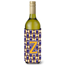 Letter Z Voetbal Paars en Goud Wijnfles Drank Isolator Hugger CJ1064-ZLITERK