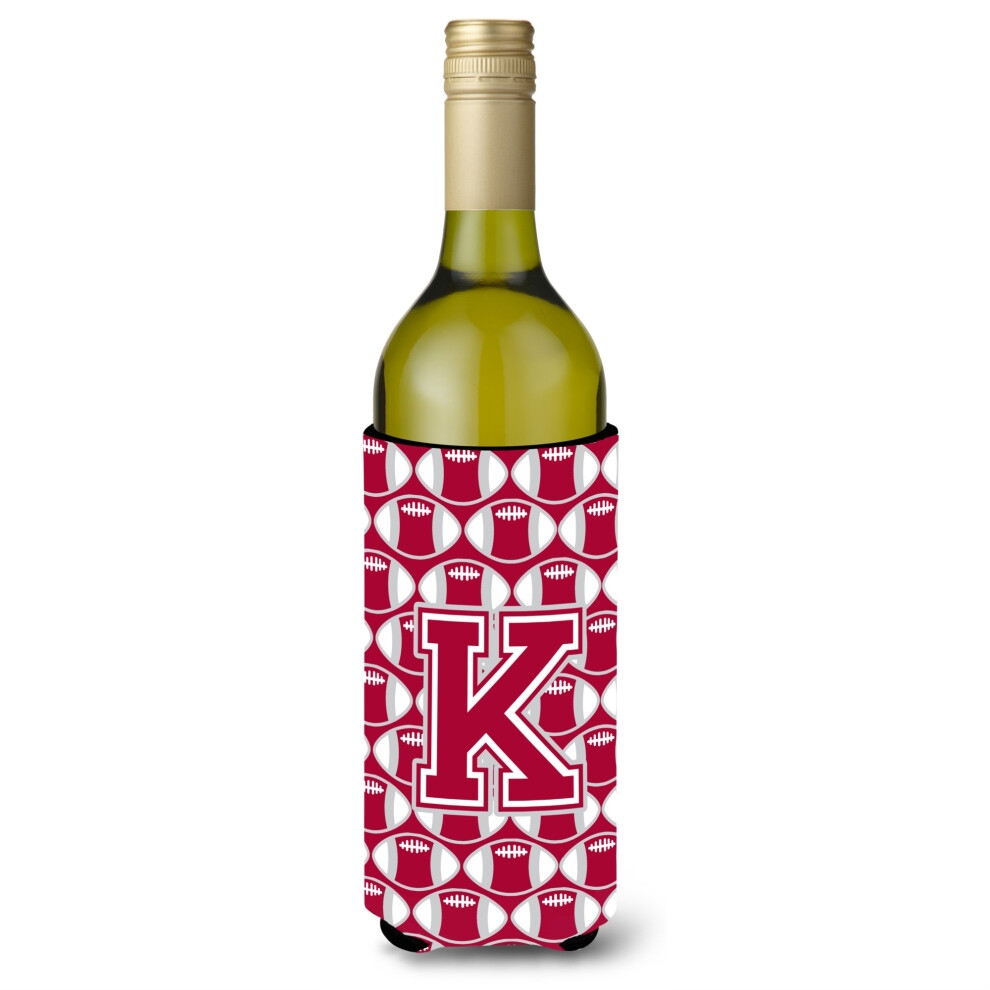 """"Isolatore Per Bottiglie Di Vino E Bevande Con Scritta ""Lettera K Football"", Grigio Cremisi E Bianco, CJ1065-KLITERK""""-image