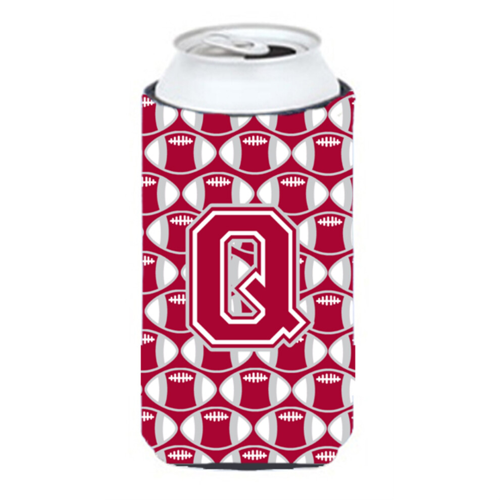 Isolant Pour Boissons Tall Boy, Lettre Q, Football, Gris Cramoisi Et Blanc, CJ1065-QTBC-image