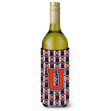 """" Letter U Football Fotbal Orange Blue and White Bottle Beaverage Izsolator Hugger CJ1066-Uliterk """"