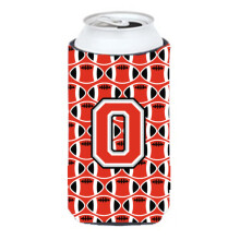 Letter O Football Scarlet en Grey Tall Boy Beverage Isolator Hugger CJ1067-OTBC