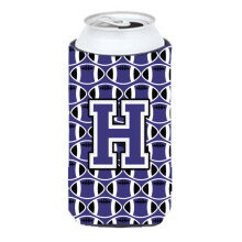 Letter H Jalkapallo Purppura ja valkoinen Tall Boy Juomaeriste Hugger CJ1068-HTBC