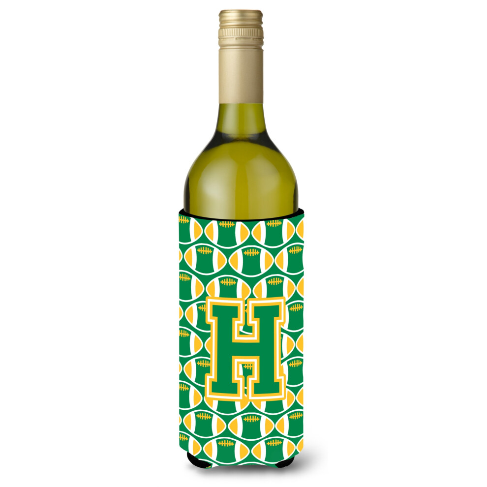 Isolant Pour Bouteille De Vin, Motif Football Vert Et Or, Lettre H, CJ1069-HLITERK-image