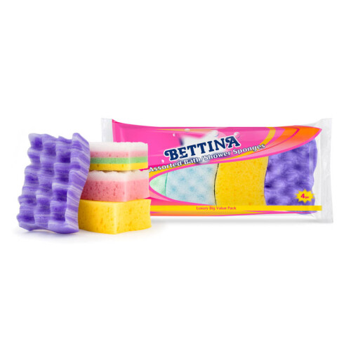 Bettina 4 Piece Multipack Bath & Shower Sponges.