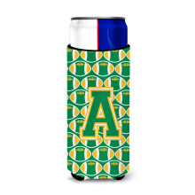 Letter A Football Green en Gold Ultra-drankisolatoren voor slanke blikjes CJ1069-AMUK