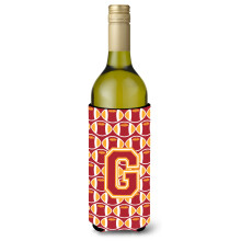 Letter G Football Cardinal ja Gold viinipullo juomaeriste Hugger CJ1070-GLITERK