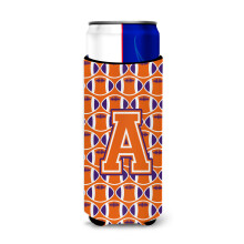 """"Letter A Football Oranje Wit en Regalia Ultra Drankisolatoren voor slanke blikjes CJ1072-AMUK""""